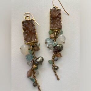 Sundance druzy and semi precious stone earrings